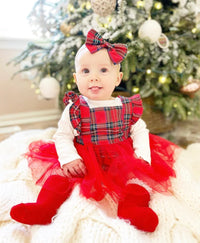 Holiday Plaid Tulle Romper
