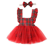 Holiday Plaid Tulle Romper