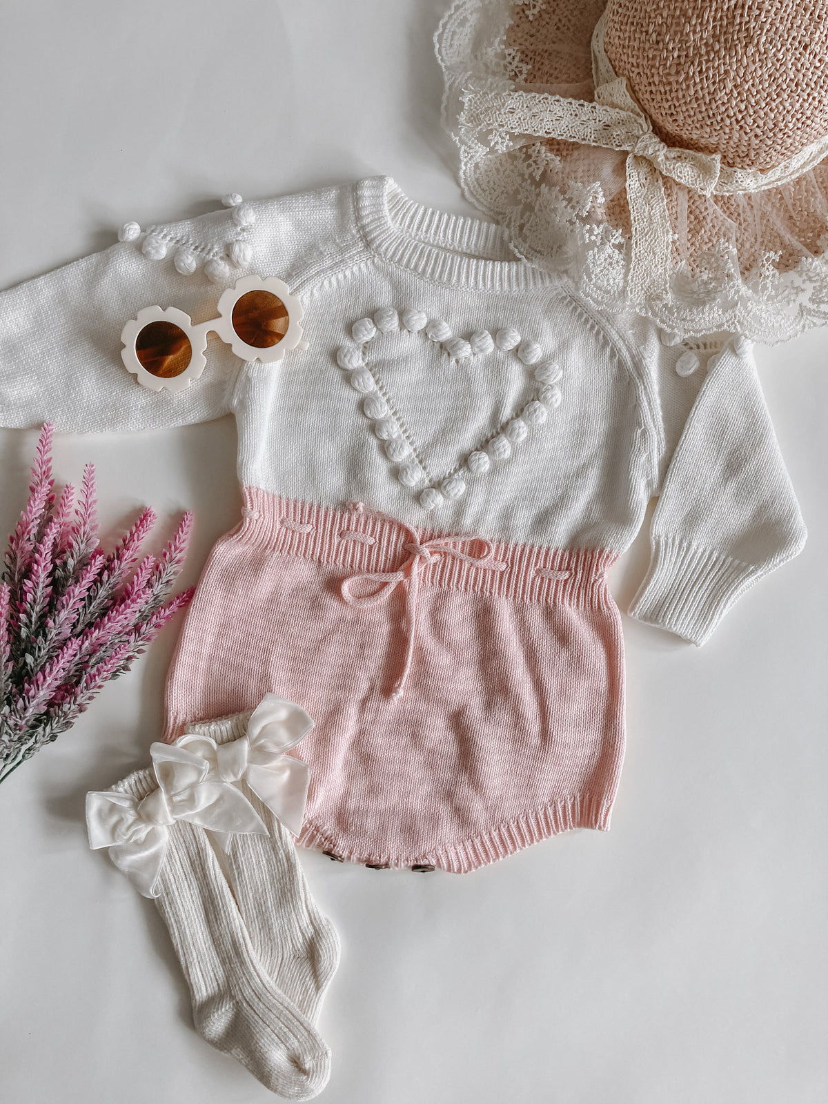 Cozy Heart Baby Romper Outfit