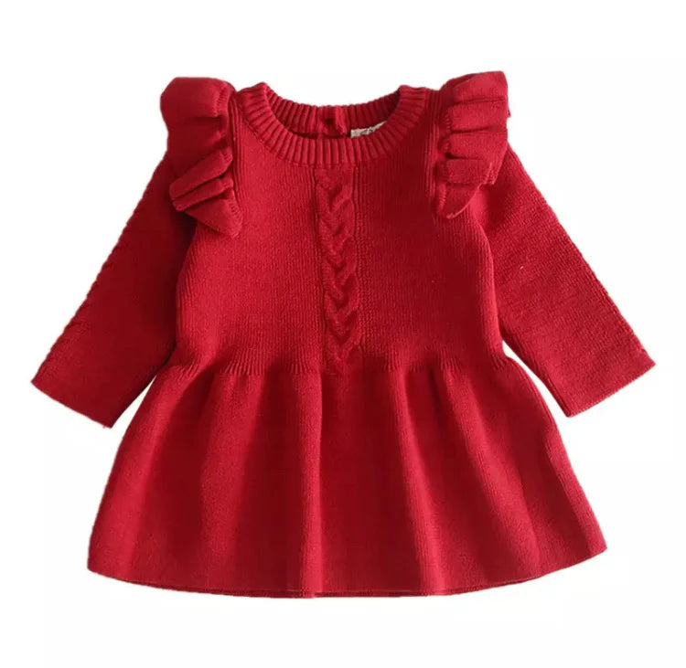 Knitted ruffles dress