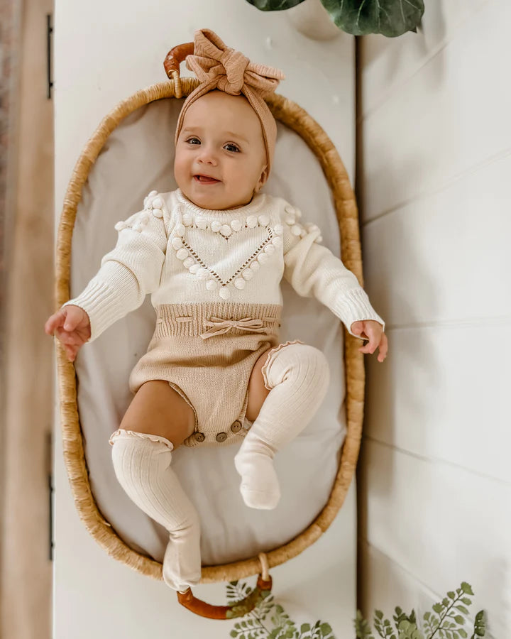 Cozy Heart Baby Romper Outfit