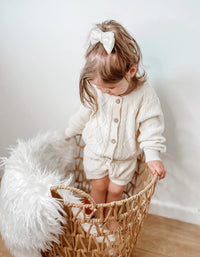 Knitted cardigan and bloomers set
