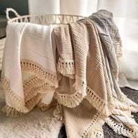 Boho style baby blanket